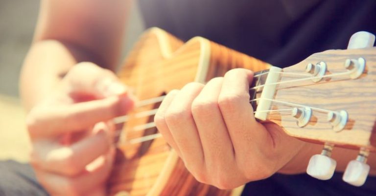 Hobby - Person Playing Brown Ukulele
