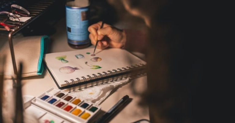Hobby - Person Writing Illustration in Spiral Notebook