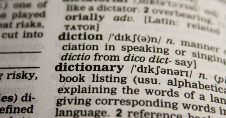 Language - Dictionary Text in Bokeh Effect
