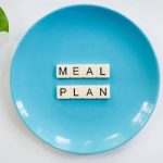Diet Plan - Blue Ceramic Plate With Meal Plan Blocks